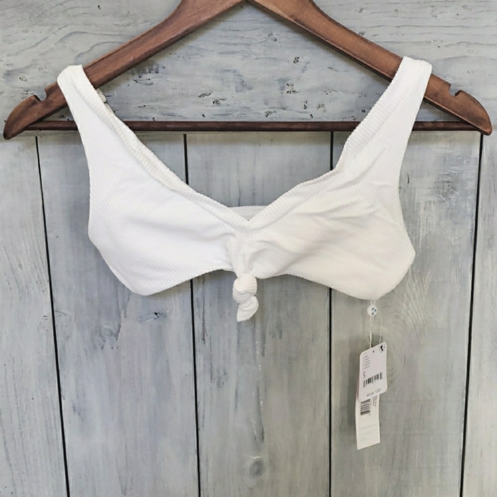 NEW Frankie's Bikinis Austin Front Knot Rib Top - Picture 3 of 15